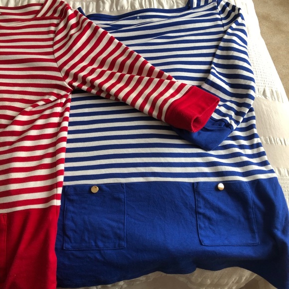 3 Kim Rogers Boat Neck 3/4 sleeves stripe shirts - Picture 2 of 4